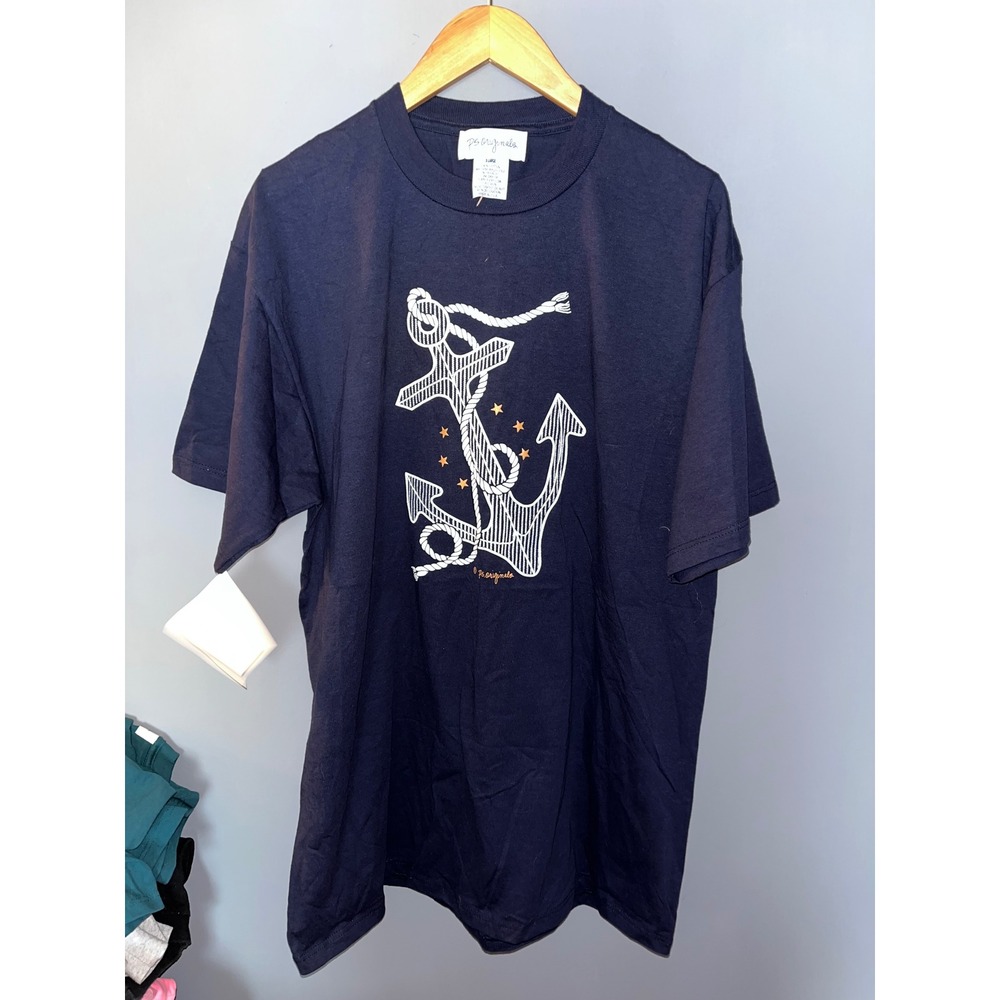 PS Originals Navy Blue Anchor Rope Star Graphic T‎ Shirt X Large